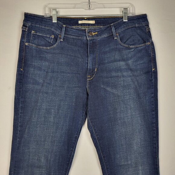 Levis Mid Rise Skinny Jeans Womens Plus 18 Dark Blue Stretchy Classic Boot Jeans - Picture 3 of 9